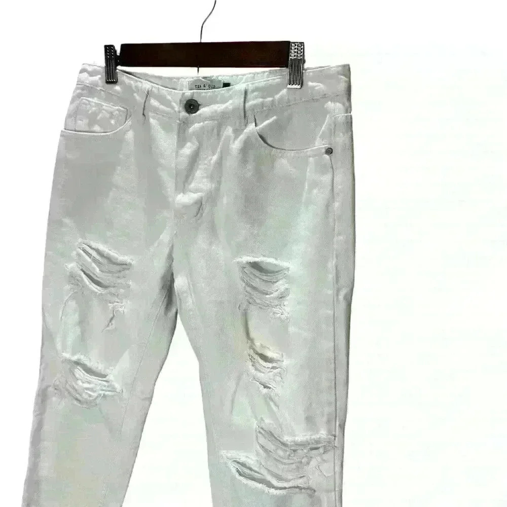Tea and Cup distressed white jeans size 3 - Picture 7 of 15